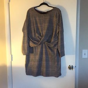 Plus houndstooth dress
